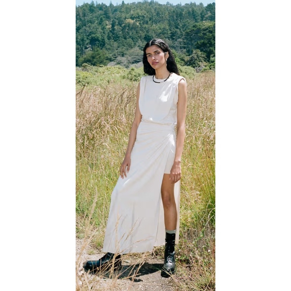 JOHN ELLIOTT Beige‎ Gathered Sleeve Maxi Dress